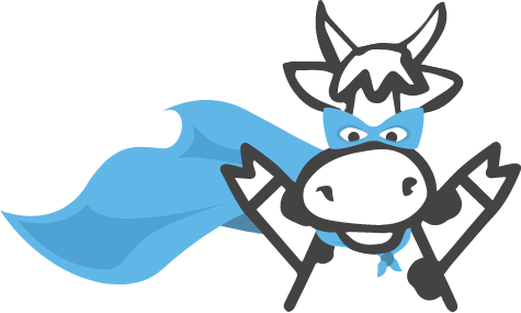 cow with mask and cape