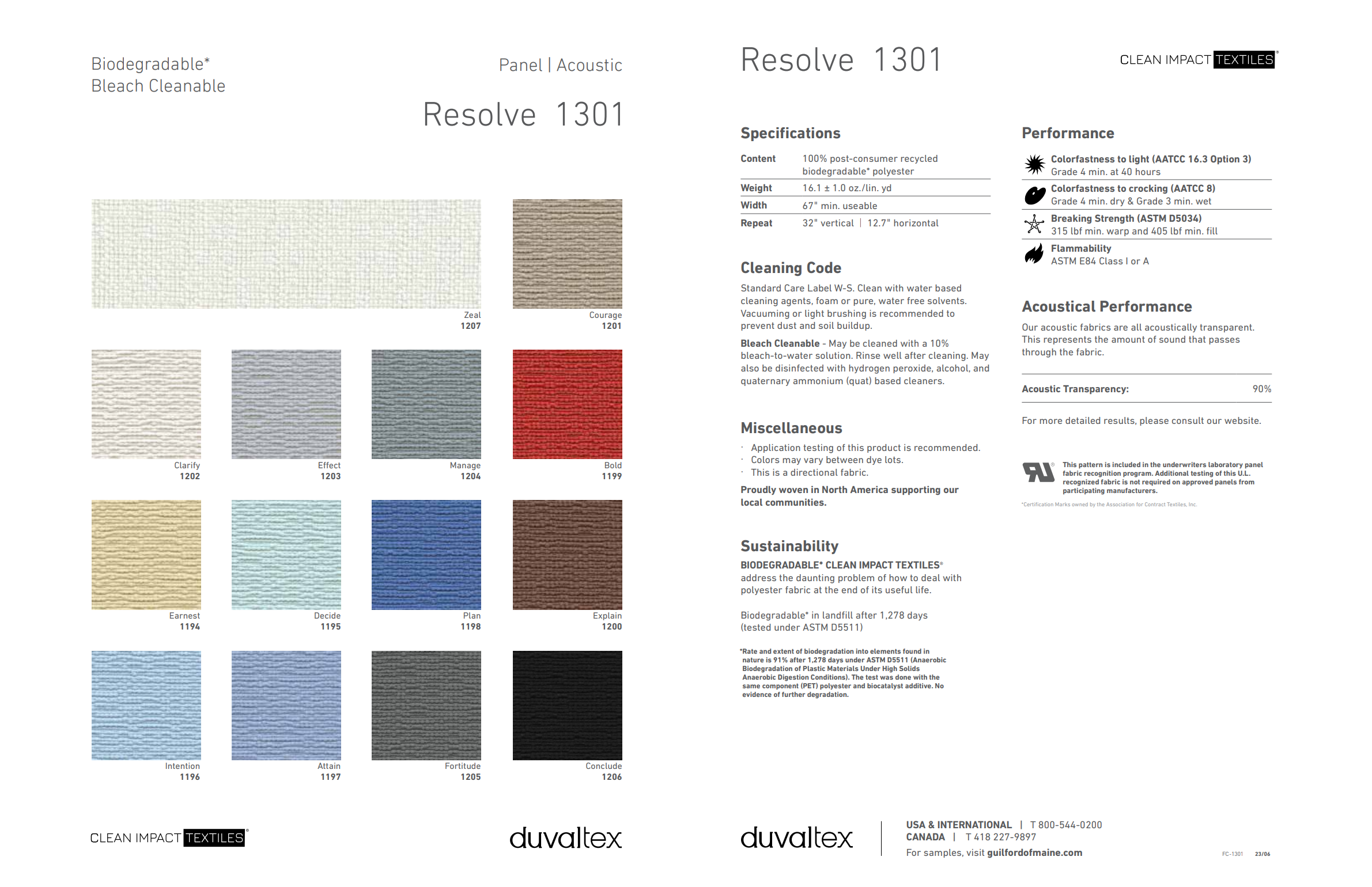 Resolve fabric for acoustic panels